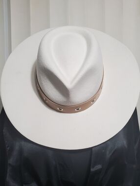 Nordstrom White Wide-Brim Wool Hat